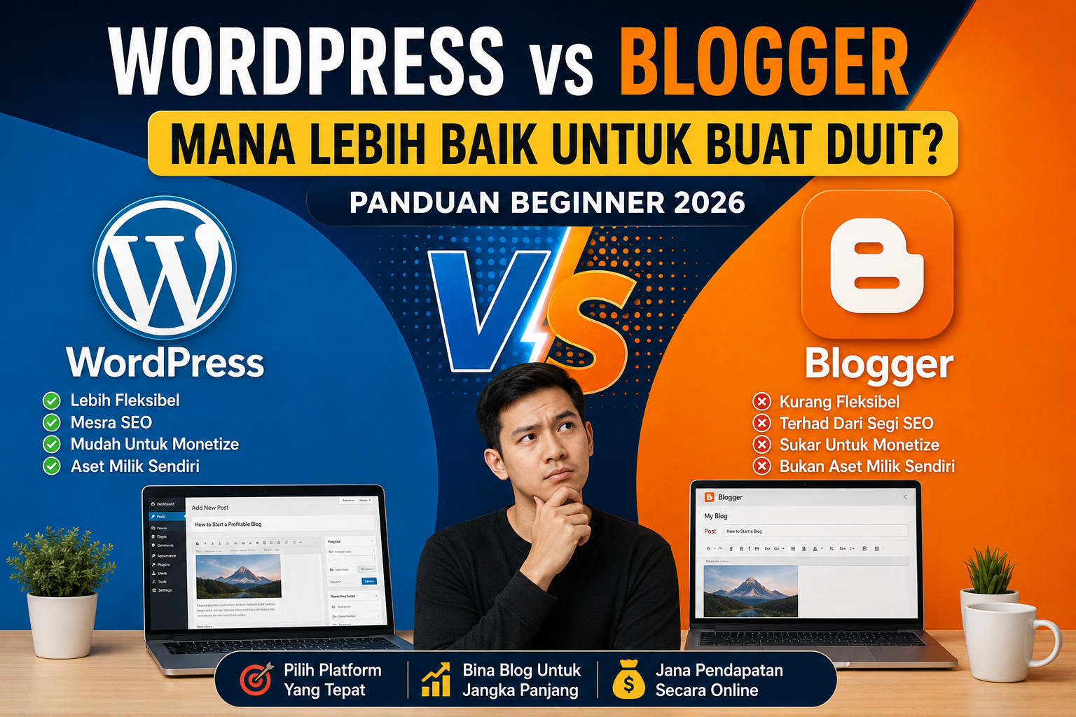 WordPress vs Blogger: Pilih Platform Terbaik